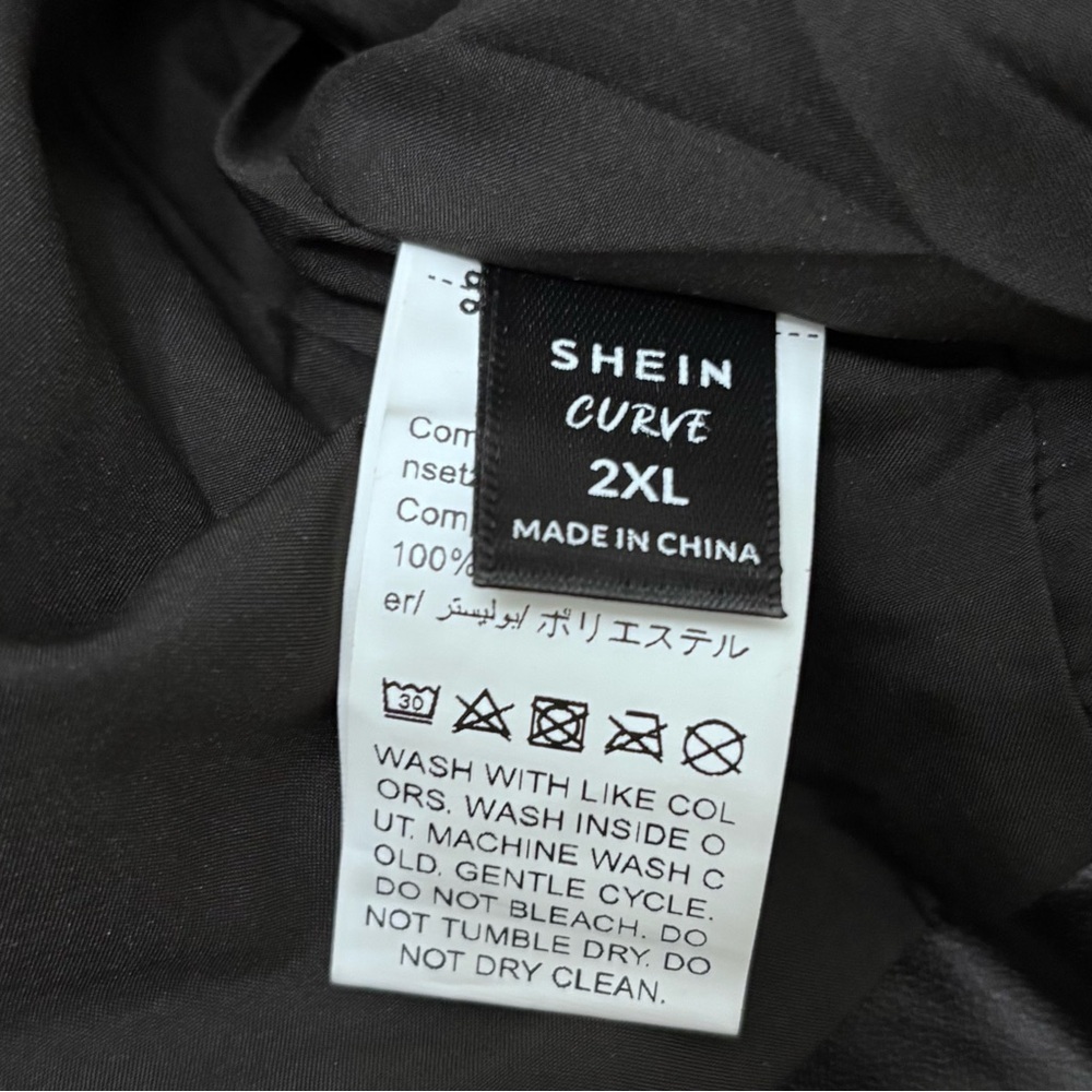 SHEIN Curve Black Faux Leather Crop Moto Biker Jacket Plus Sz 2X - Picture 6 of 7